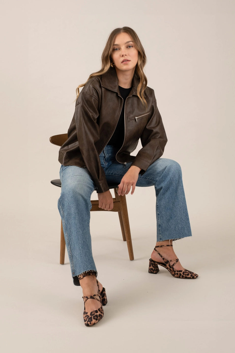 Vintage Espresso Bomber Jacket