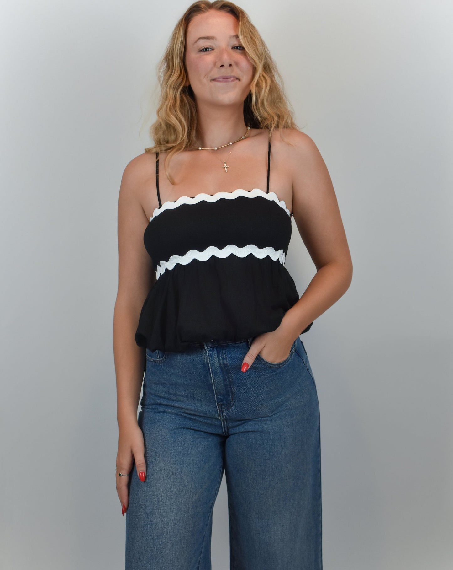 Ellie Bubble Hem Tube Top